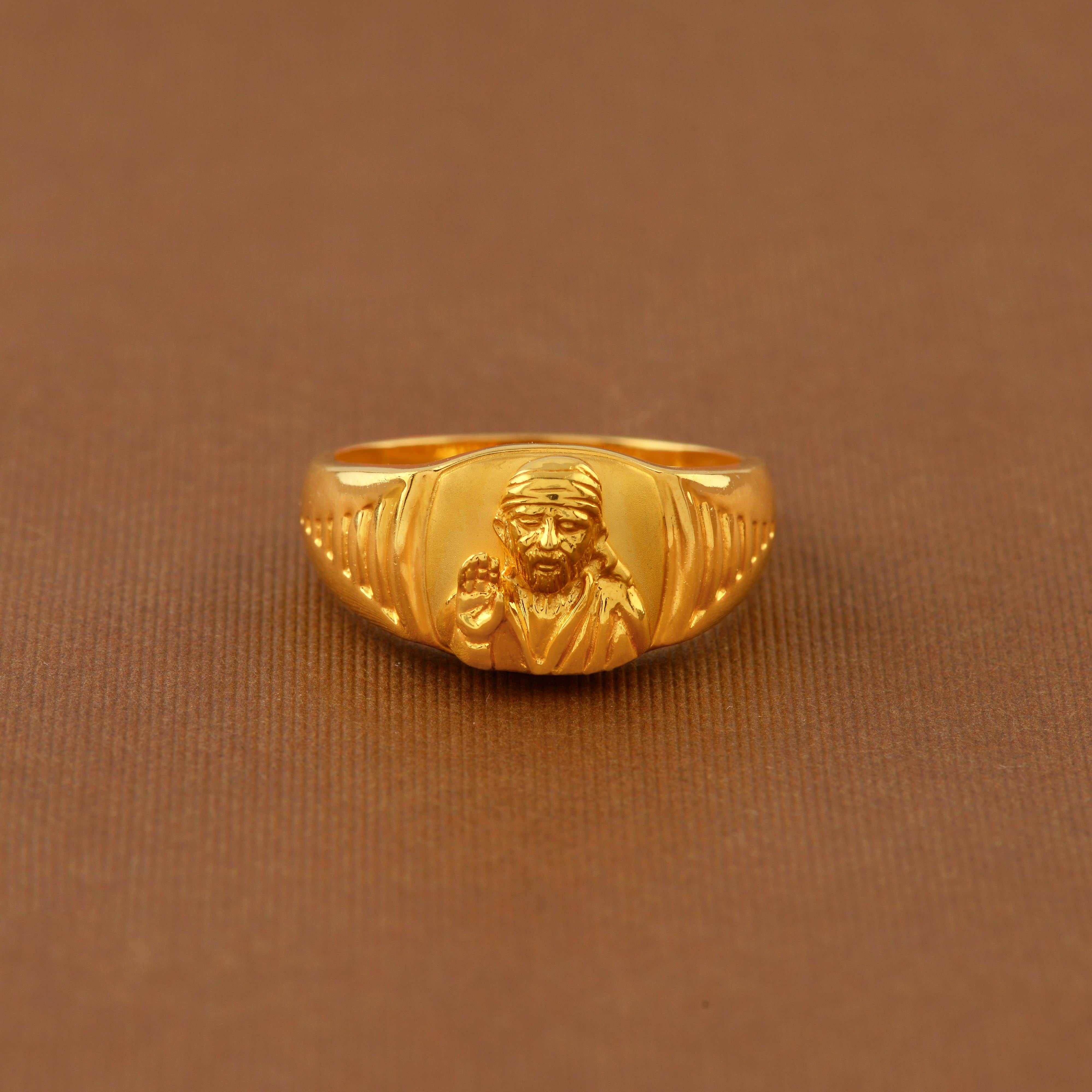 22K Gold 'Balaji' Ring with Cz & Color Stones For Men - 235-GR6777 in 5.800  Grams